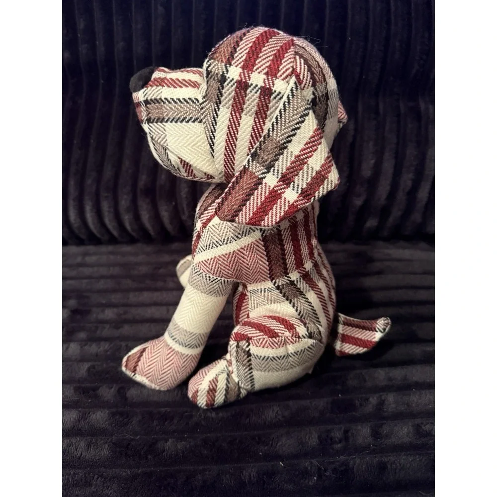 Dog Door Stopper Plaid Fabric Weighted Rustic Home Decor w/ Tags – NOT A TOY